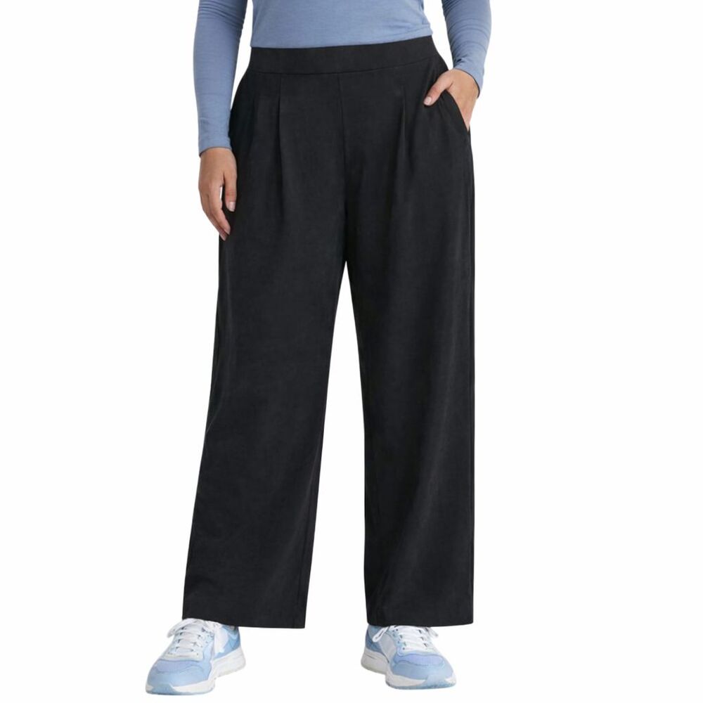 Athleta Brooklyn Heights Pant Womens 18 Plus Lightweight Pleated Wide Leg Black